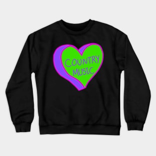 Cool Country Music Heart Crewneck Sweatshirt